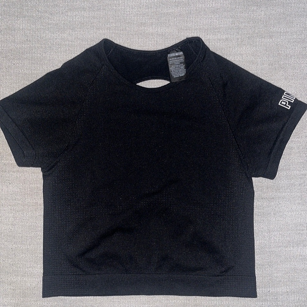 Pink Active Open Back Crop Top